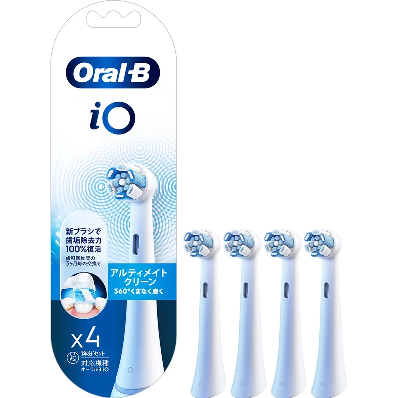 Braun Oral B Replacement Brush Heads Ultimate Clean iORBCW4EL White 4 Pack