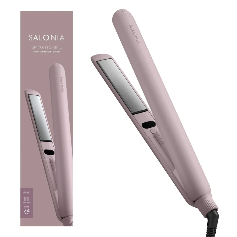 SALONIA Smooth Shine Straight Hair Iron Pink 24mm SAL23105PK AC100-240V