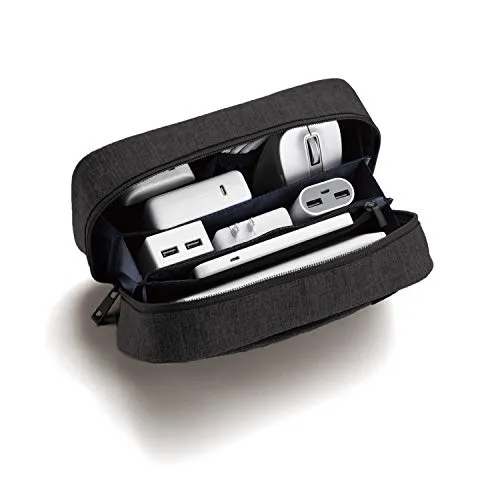 ELECOM Gadget Pouch Large Capacity Storage Type Black BMA-GP14BK