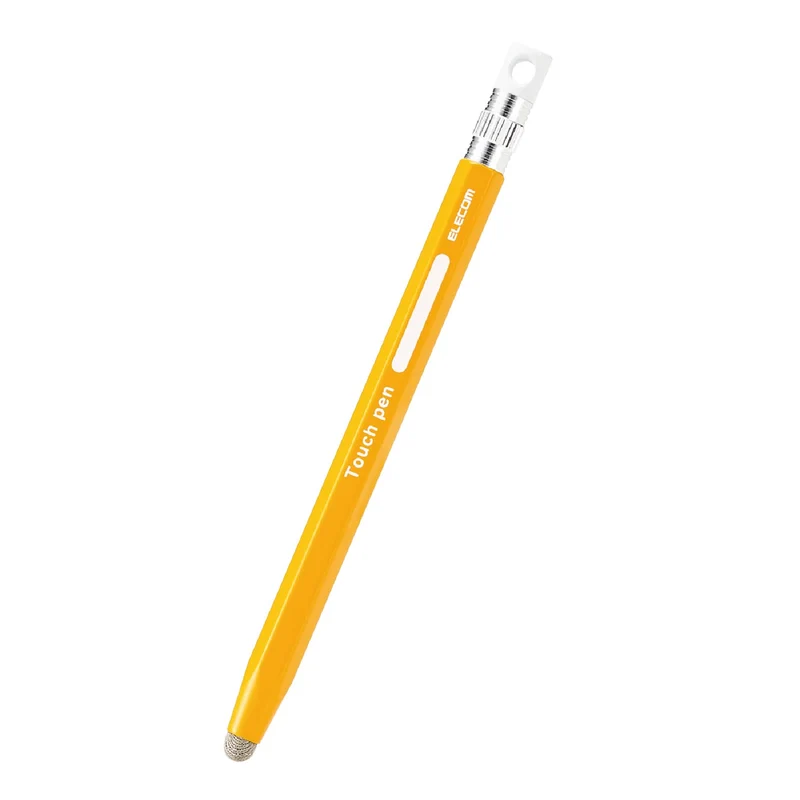 ELECOM Stylus Hexagonal Pencil Type with Strap Hole for Children Replaceable Nib Yellow P-TPENSEYL