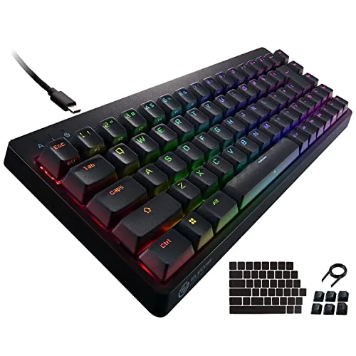 ELECOM Gaming Keyboard V-custom VK300C Wired RGB Tenkeyless Mechanical Neo Clutch Keycap Blue Axis Clicky TK-VK300CBK