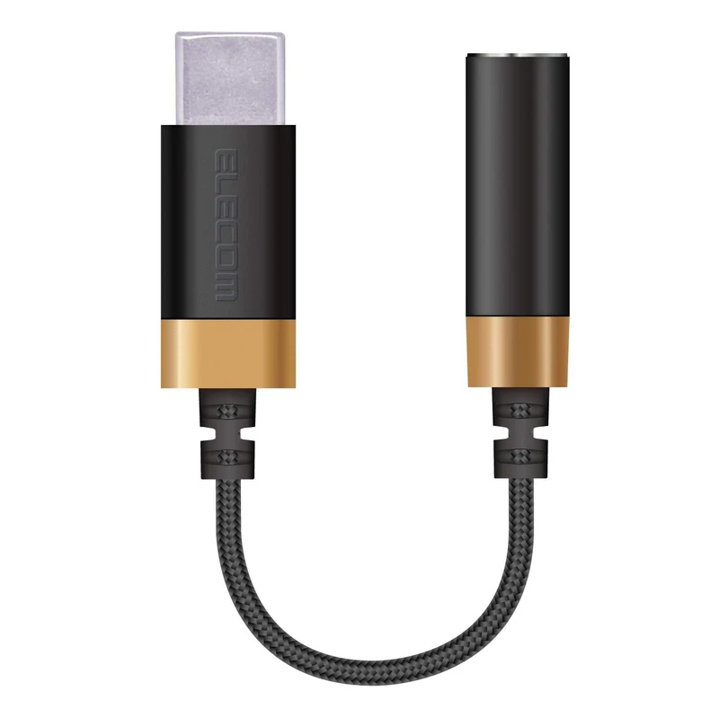 ELECOM Headphone Adapter Conversion Cable Type-C to φ3.5mm 4-pole earphone jack high-resolution Black AD-C35SDBK