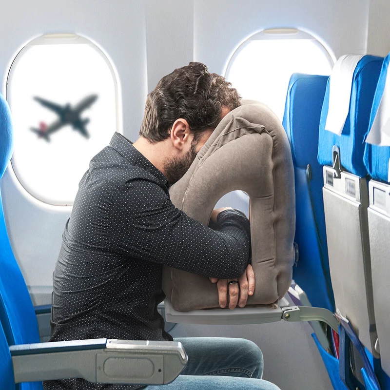 Almohada de Viaje Hinchable Frontal Snoozy InnovaGoods
