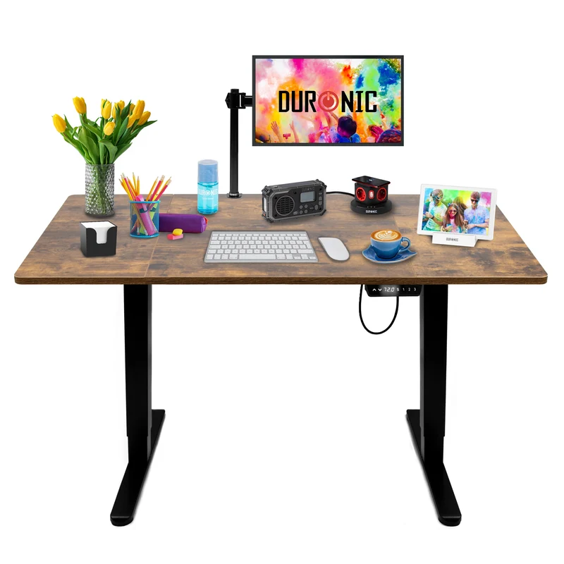 Duronic CD140 BO Scrivania Elettrica Regolabile in Altezza 140x60 cm, Desk Sit Stand Motorizzato 72-118 cm con Memorie USB USB-C, Carico 70 kg, Postazione Ergonomica Ufficio Casa Smart Working (Copy) (Copy)