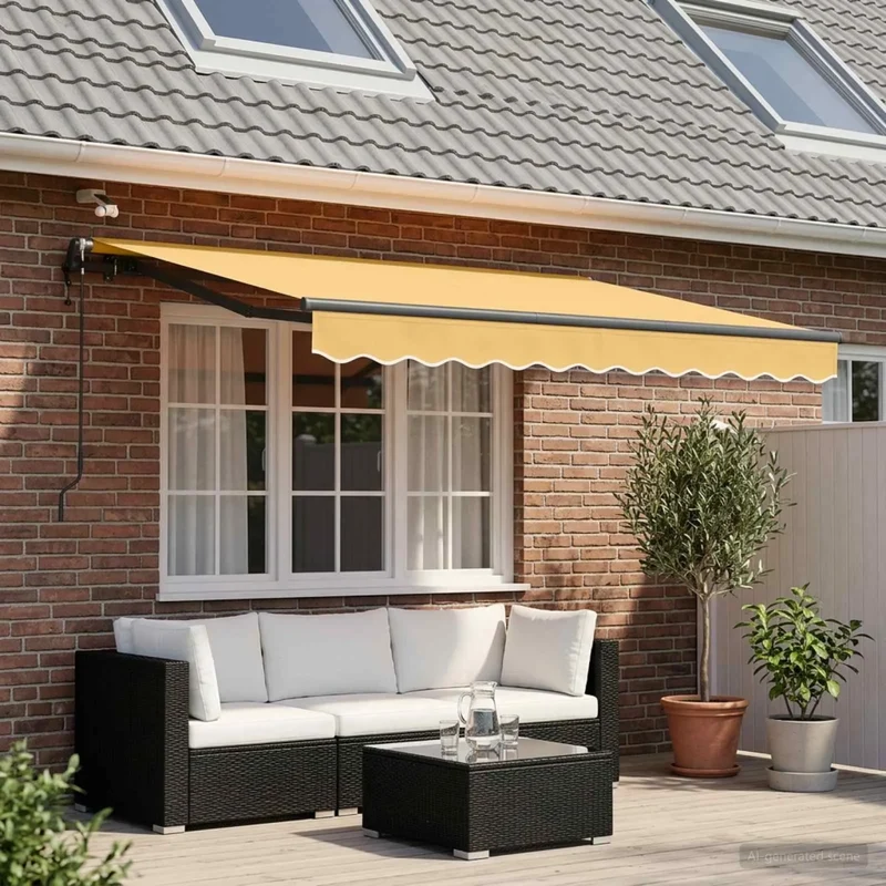 Tenda retrattile Sabbia 400 × 300 cm Poliestere 3426046
