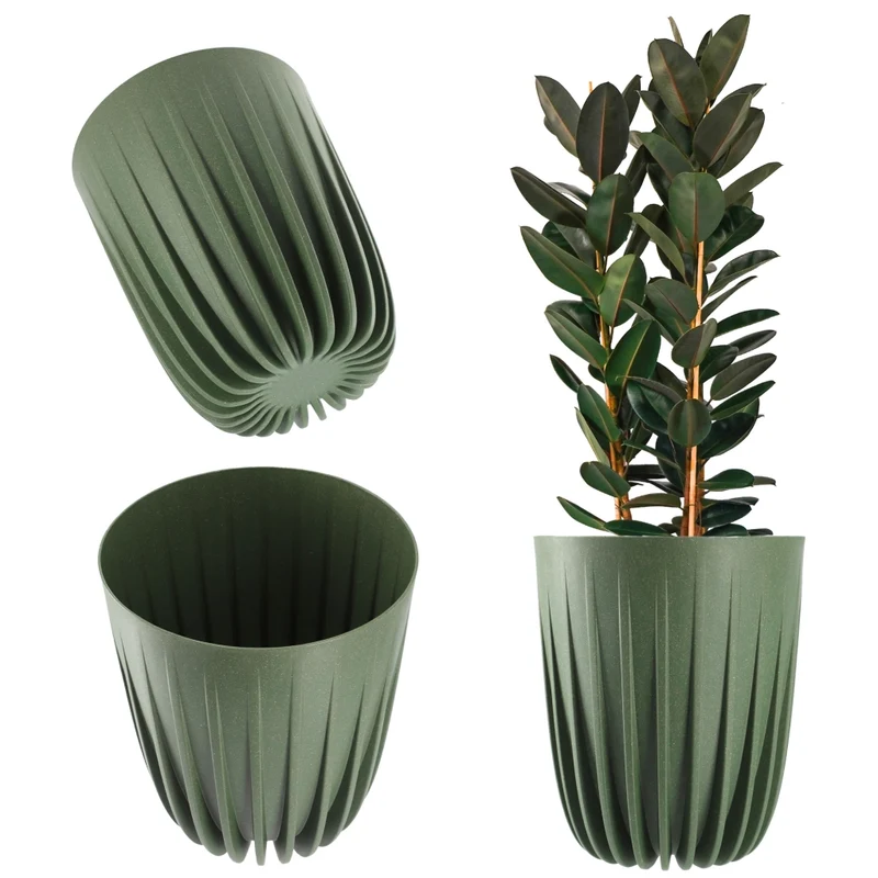 Vaso da fiori KADAX con inserto, rotondo, 25x30 cm, con coperchio in plastica.