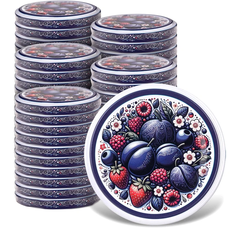 Tappi KADAX per barattoli, coperchi, Fi66, tappi a vite per barattoli, 4-Lock, 50 pezzi.