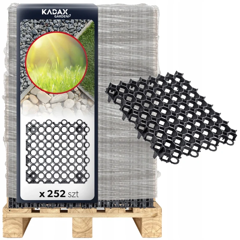 Griglia di protezione per prato KADAX Geogrid 50x50x3,5 per giardino, 530 tonnellate/m2 su pallet