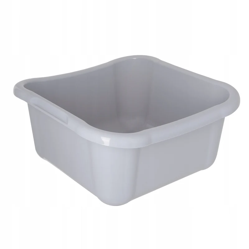 Bacinella quadrata in plastica KADAX da 8 litri con manici, colore grigio