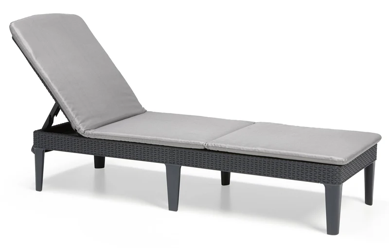 Lettino Prendisole da Giardino 187,5x58x29 cm con Cuscino in Resina Keter Jaipur Antracite Seconda Scelta