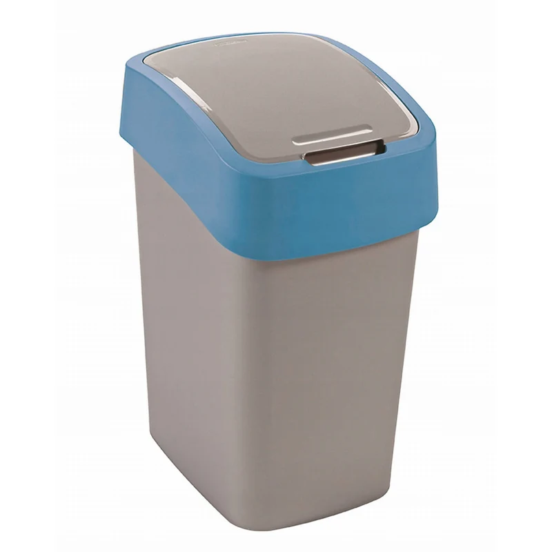 Cestino Cuver, per la raccolta differenziata, con coperchio, grigio, telaio blu, 25L, Flip Bin
