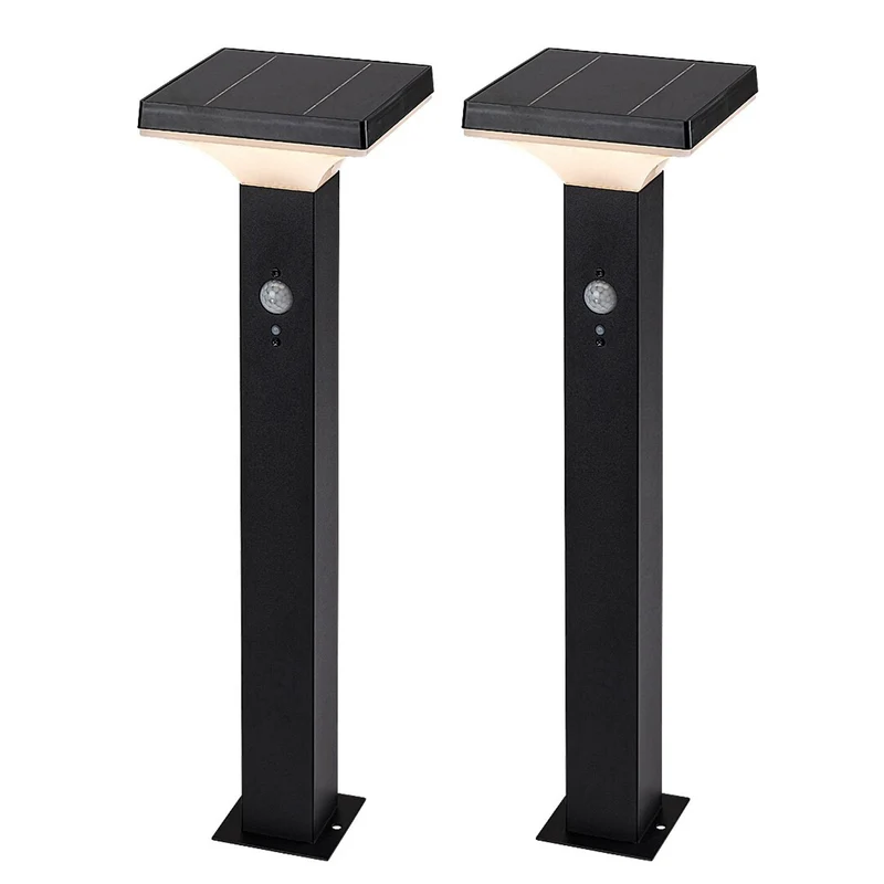 Lampada Rabalux, da esterno, a energia solare, da terra, LED 4 W, IP44, nera, Geleen, 2 pezzi