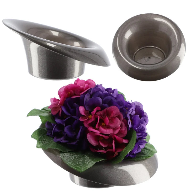 Copertura per vaso da fiori KADAX per composizioni, decorazioni, base per ikebana, grafite, 12 cm