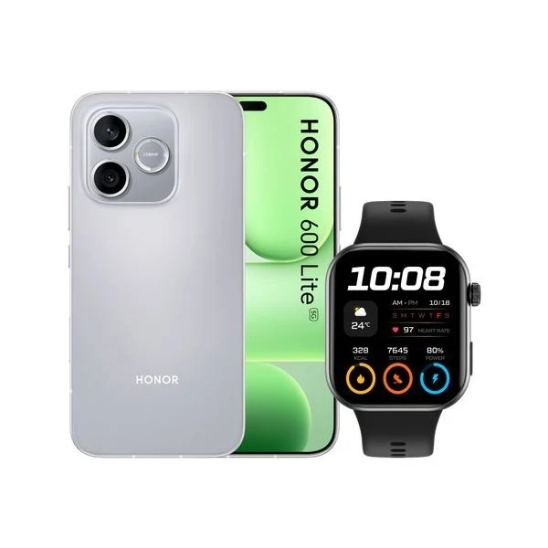 Honor bundle 600 lite 256gb v grey+watch 2i black 16,8 cm (6.6") doppia sim 5g usb tipo-c 8 gb 6520 mah grigio - BNDH600LGY2IB