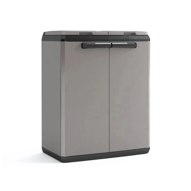 Contenitore per la raccolta differenziata Keter, capacità 2x110 L, coperchio ad apertura manuale, utilizzabile all’esterno, 241065
