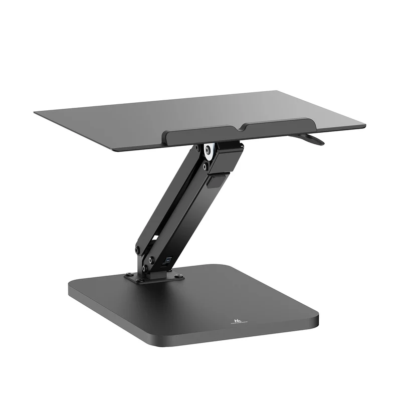 Supporto da tavolo Maclean per monitor o laptop, con molla a gas, per stare in piedi e seduti, nero, MC-493