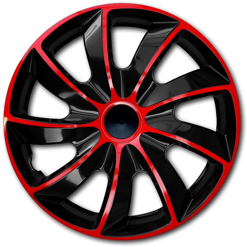Set di coprimozzi QUAD 13" rosso/nero 4 pezzi