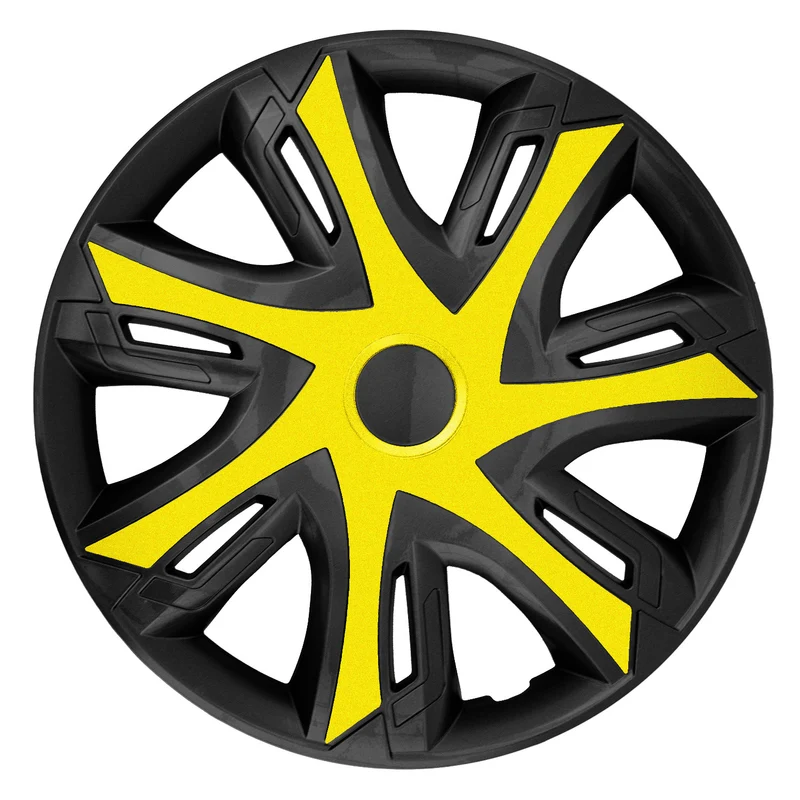 NRM N-Power 15'' Coprimozzi bicolore giallo/nero Set completo da 4 pezzi