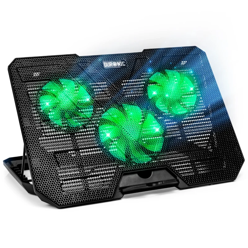 Duronic LC3 Laptop Cooling Pad Supporto di raffreddamento laptop da 14"-17,3" con velocità della ventola regolabile a 1400 giri/min, 6 livelli di altezza, luci LED, design leggero ed elegante
