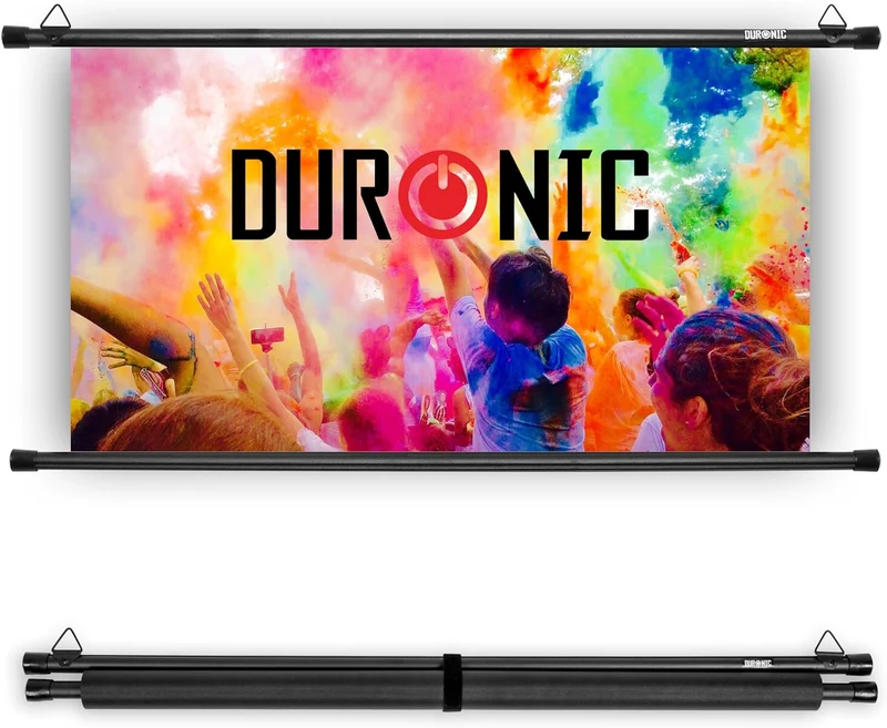 Duronic BPS60 16:9 Telo Proiettore 60 pollici, Schermo per proiettore, Telo da proiezione interno esterno, Home theater cinema Full HD 3D 4K, Schermo di proiezione anti pieghe per casa ufficio scuola