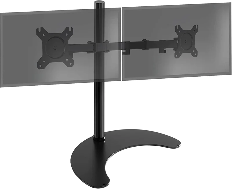 Duronic DM15D2 BK Supporto monitor da scrivania  Supporto con piedistallo per 2 monitor 13-27  Altezza regolabile  Adatto a monitor fino a 8 kg - VESA 75/100