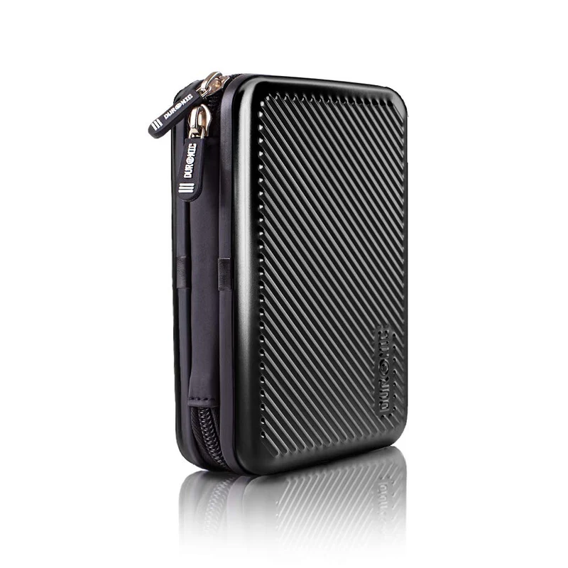 Duronic HDC3 BK Custodia rigida protettiva per disco rigido GPS carica batteria portatile | Borsa per dischi rigidi esterni 11 x 16 cm | nero | Alluminio antiurto | Leggero e Compatto