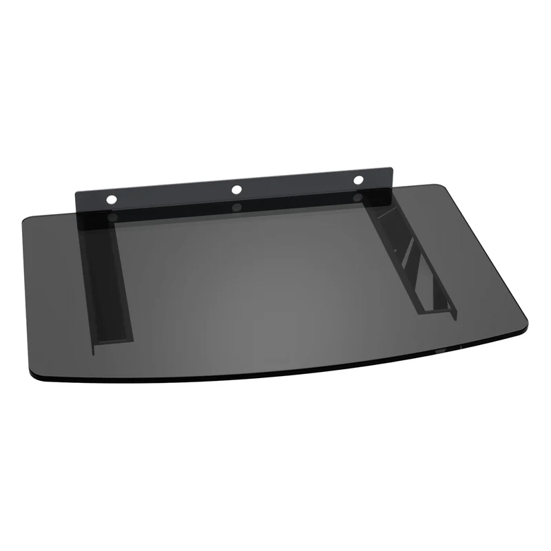 Staffa mensola per DVD 36x25cm colore nero in vetro