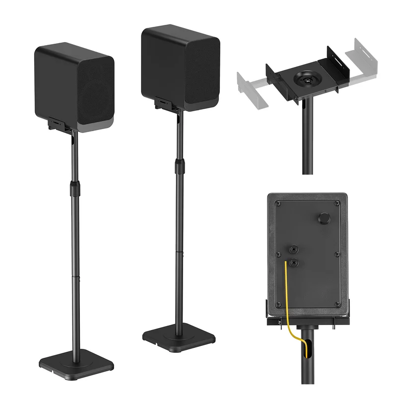 Set di supporti da pavimento per diffusori Maclean, universali, regolabili in verticale e in orizzontale da +10° a -10°, max. 5 kg, MC-916