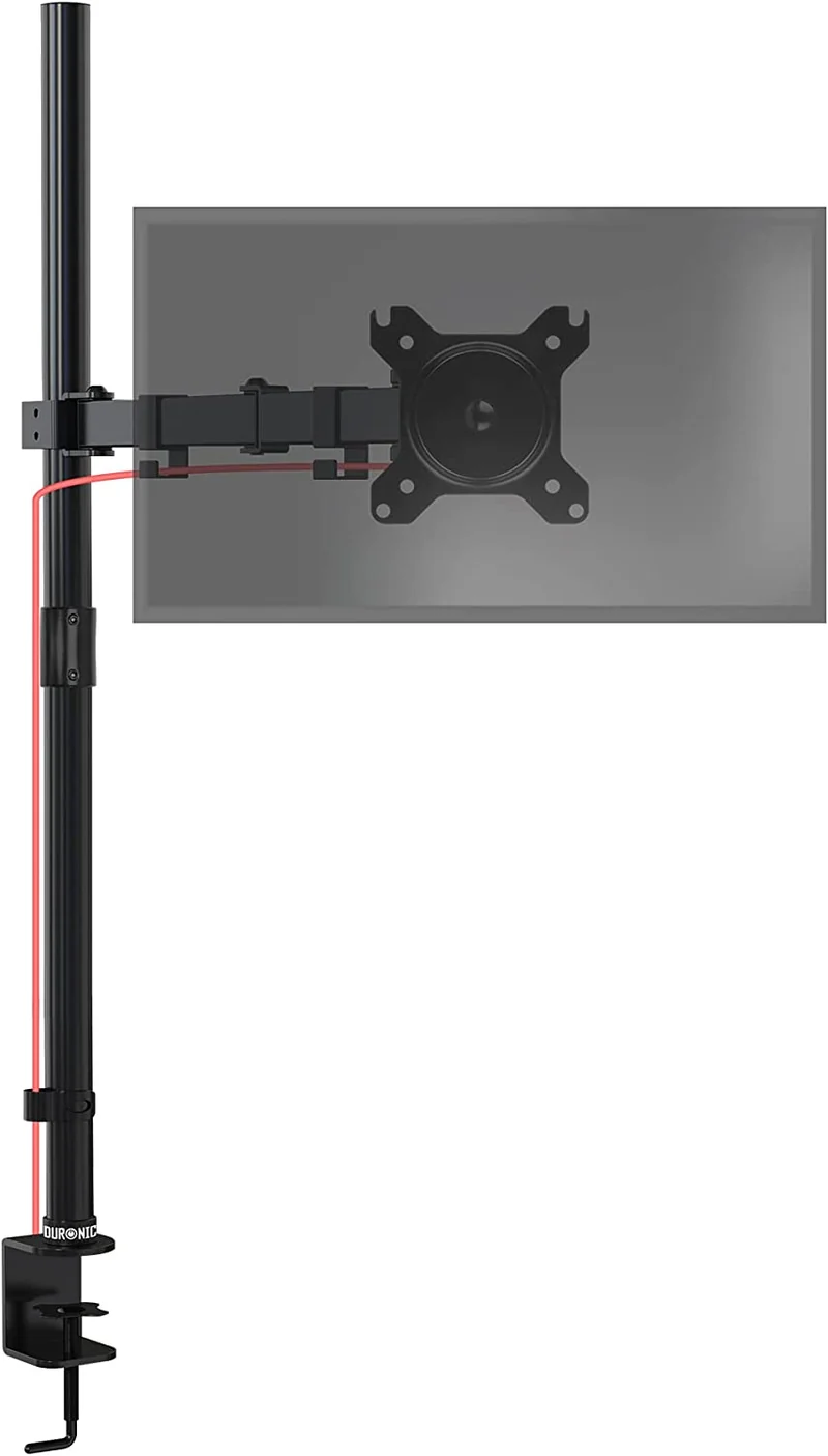 Duronic DMT151X3 BK Supporto da scrivania per monitor 1332 | 8 kg con braccio estensore | Altezza regolabile | Inclinazione -15°/+15°, rotazione 180°, rotazione 360°| VESA 75/100