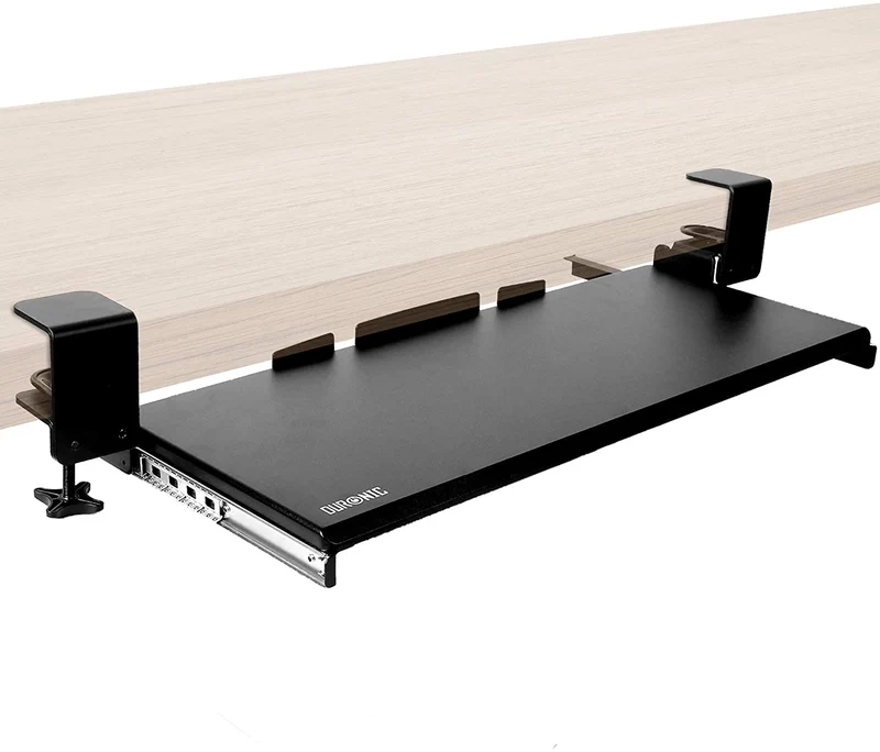 Duronic DKTPX1 Supporto scorrevole per tastiera e mouse / laptop / documenti  Consente di aggiungere un supporto tastiera sotto il tavolo  Costruzione robusta e duratura