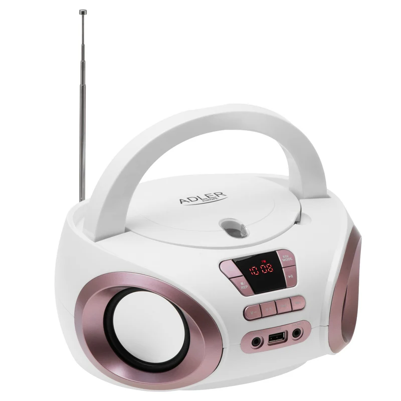 Radio Boombox CD-MP3, USB, radio FM, AUX, presa per cuffie, Adler, AD 1181