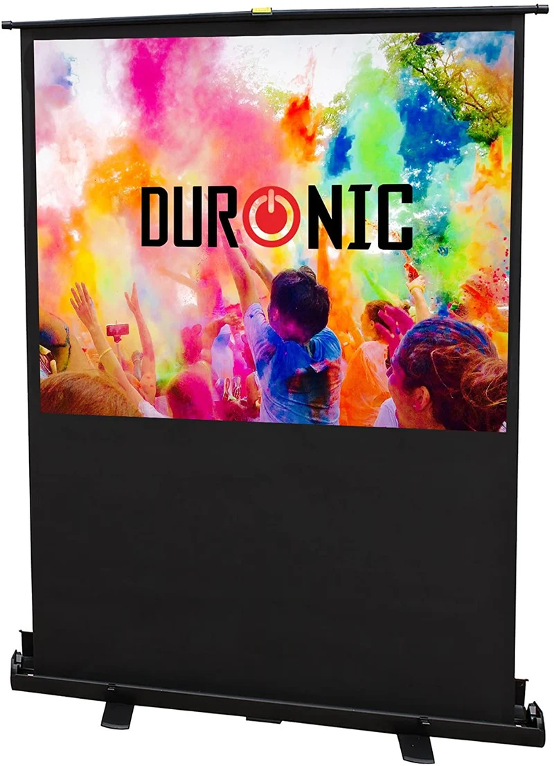 Duronic FPS60 /43 schermo di proiezione 80 formato 4:3 / 122 X 91 cm - telo proiettore retrattile auto-portante per videoproiettore Full HD 3D 4K - Home cinema home theater ufficio