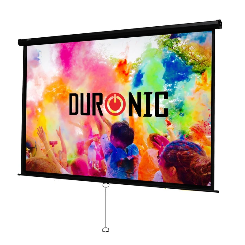 Duronic MPS100 /43 Schermo di proiezione 100 formato 4:3 / 203 X 152 cm telo proiettore da proiezione a sviluppo manuale - Fissaggio a muro o a soffitto - Full HD 3D 4K - Home cinema theater ufficio