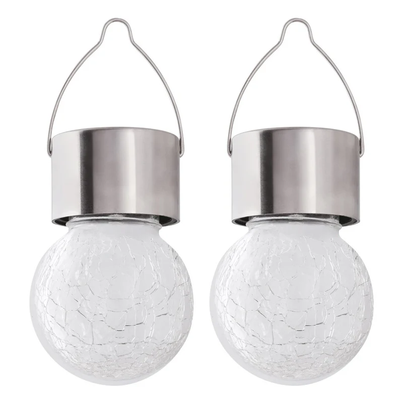 Lampada solare Rabalux Yola, 1 lm, IP44, colore cromo satinato, LED 0,06 W, 7850, 2 pezzi