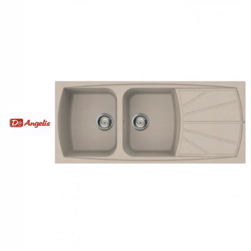 Elleci: Lavello 2 vasche avena + gocciolatoio