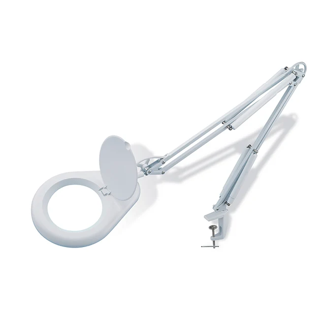 Lampada LED Prym con Lente Ingrandimento Ø 12 cm 2× – Morsetto e 3 Snodi Regolabili – Ideale Cucito, Ricamo, Estetica 610382