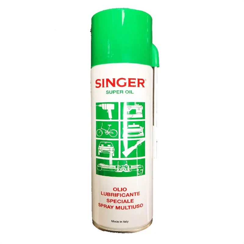 Olio Spray Singer Professionale 250ml | Lubrificante Parti Meccaniche | Sblocca Dadi e Bulloni | Elimina Ruggine e Cigolii | Con Cannula