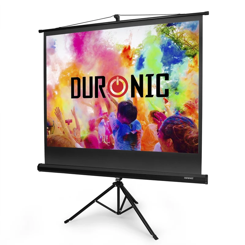 Duronic TPS86 /43 Schermo di proiezione 86 formato 4:3 / 175 X 131 cm - telo proiettore con piedistallo treppiede per videoproiettore Full HD 3D 4K - Home cinema home theater ufficio