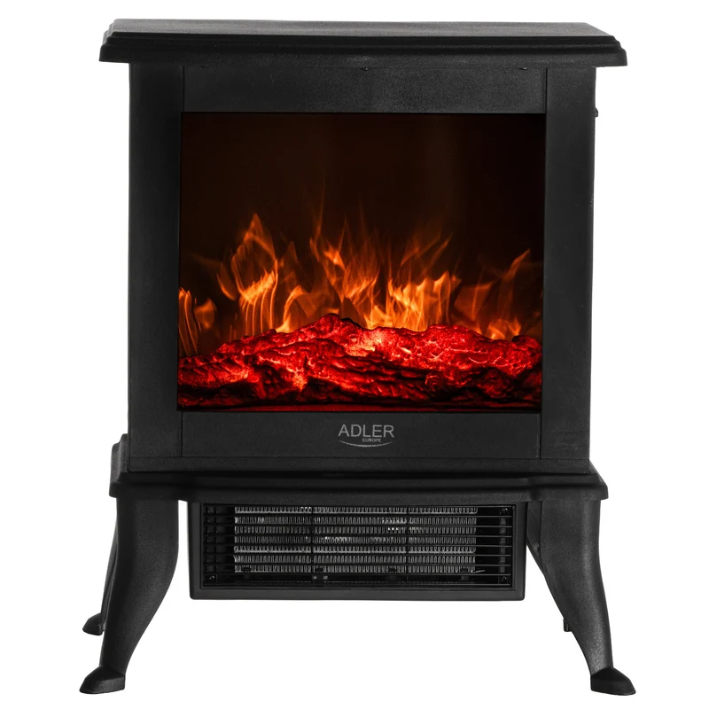 Caminetto elettrico Adler, 2 livelli di riscaldamento, potenza massima 1800W, termostato, effetto fiamma 3D, AD 7754