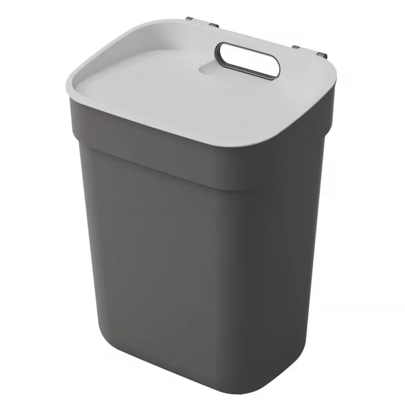 Cestino Curver, per il riciclaggio, 10 litri, grigio scuro, pronto per la raccolta