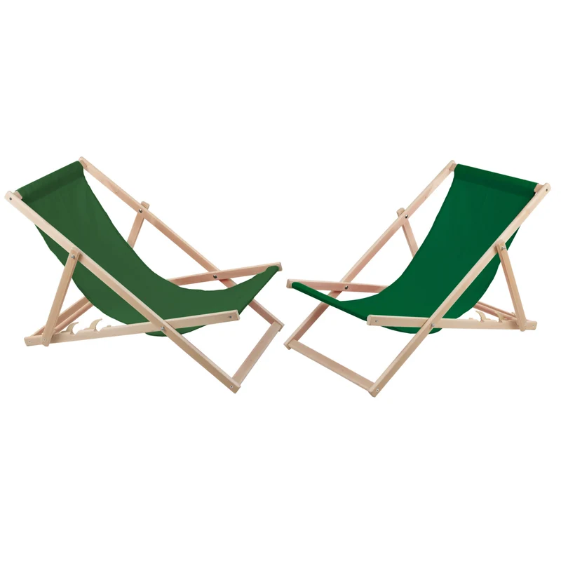 Set di 2 sedie a sdraio in legno di faggio WOODOK - colore verde