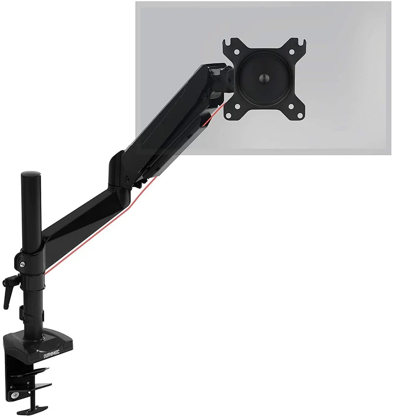 Duronic DMG51X2 Supporto da scrivania monitor 15  27 staffa schermo con braccio regolazione a gas morsetto tavolo VESA MAX 100 x 100mm acciaio INOX portata 8kg