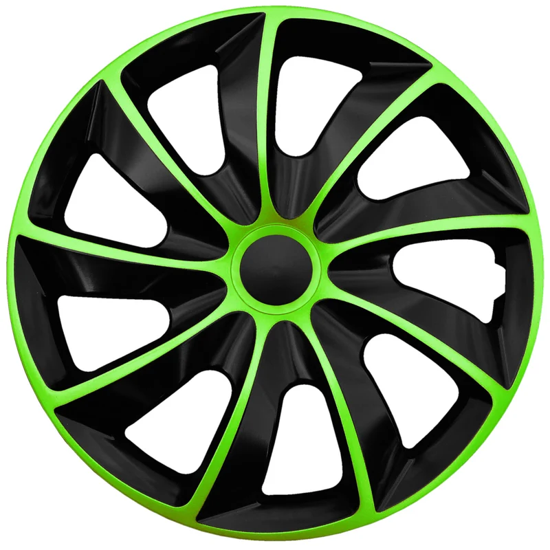 NRM Coprimozzi universali 14'' QUAD BiColor nero/verde 4 pezzi