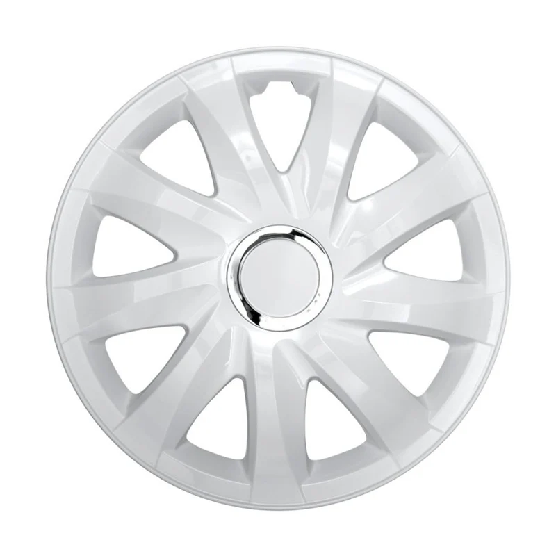 Set di 4 copricerchi Drift diametro da 14 "colore bianco A Incastro, Facile da Montare