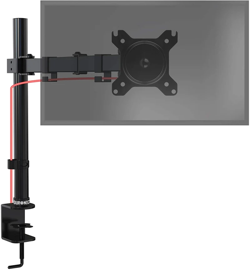 Duronic DM151X3 BK Supporto da scrivania per monitor 1332 | 8 kg con braccio estensore | Altezza regolabile | Inclinazione -15°/+15°, rotazione 180°, rotazione 360°| VESA 75/100