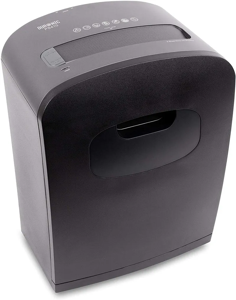 Duronic PS410 Distruggidocumenti 8 fogli A4  Capacità 31 L - Taglio a micro frammenti  Funzione distruggi carte di credito - Ideale per casa ufficio