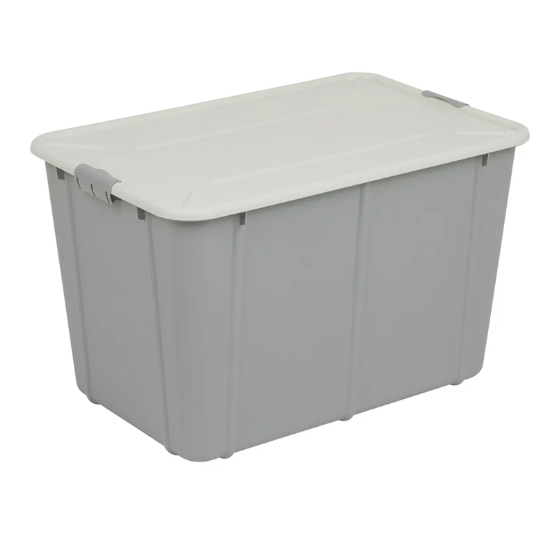 BranQ Velur 60L contenitore di stoccaggio con coperchio grigio chiaro