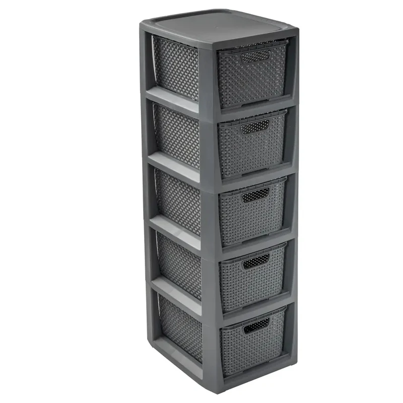 Cassettiera con 5 cestini BranQ in antracite