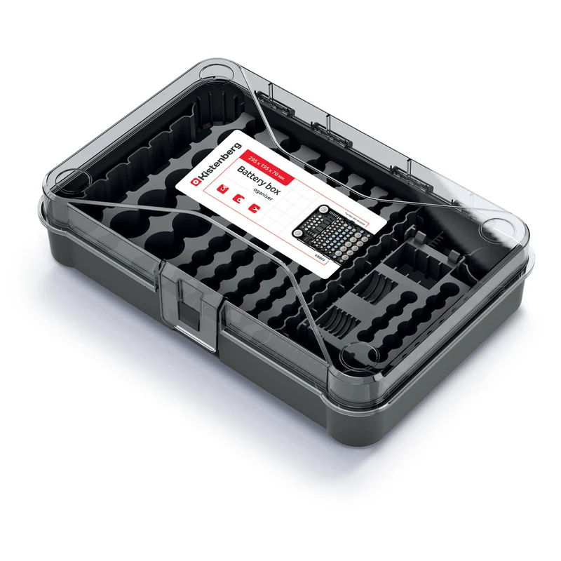 Kistenberg Battery Box KBB03 - Organizzatore per batterie - 115 spazi per le pile