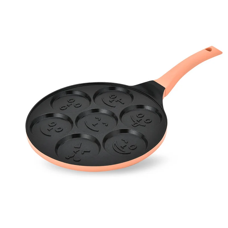 Padella per pancake Maestro, motivo emoji, diametro 26 cm, rivestimento antiaderente, manico in silicone, compatibile con tutti i tipi di fornelli, MR-1222-B